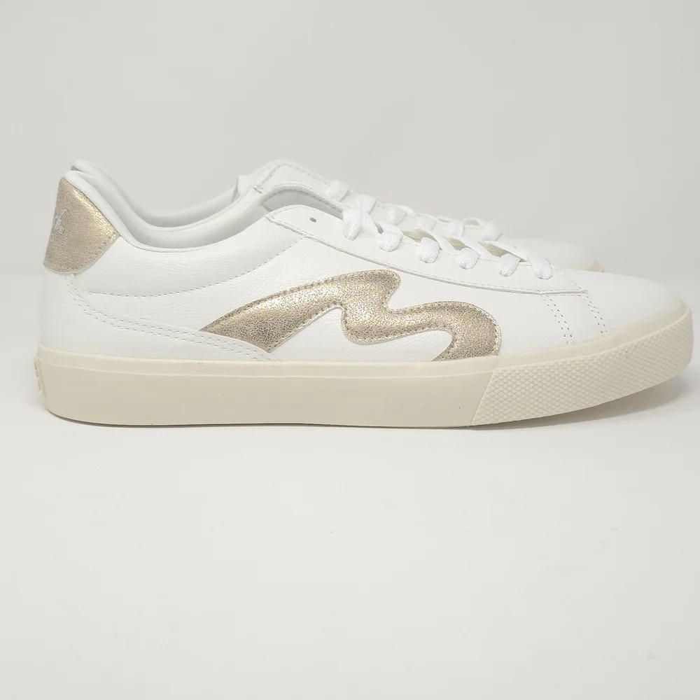 Blowfish Malibu Women's Vice Sneaker, White Ella/Gold Voyager - Picture 3 of 8